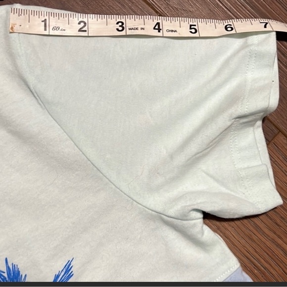 NWT short sleeve 2 tone blue/white t-shirt w/h palm trees sun Boys L - Picture 4 of 9